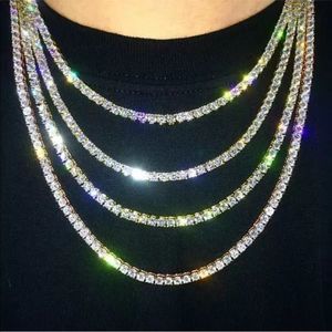 Real 14K Gold over Solid 925 Silver Tennis Chain 24 inches